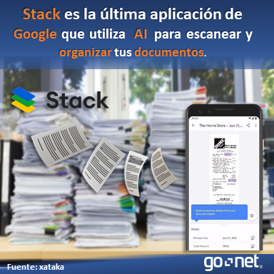 gonetus's tweet photo. Stack la aplicación de Google que organiza tus facturas, tickets e identificaciones oficiales usando inteligencia artificial. #gonetnews https://t.co/1CJkVyDJfz