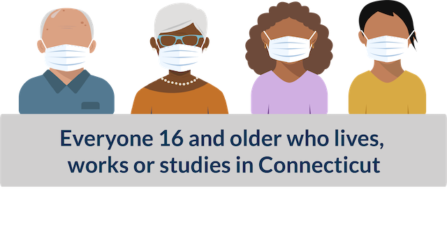Everyone. In every town. Every city. Everywhere in Connecticut. Beginning at 8 a.m. TODAY, if you're 16 or older, you can get a COVID-19 vaccine. portal.ct.gov/Vaccine-Portal #CTVaxFacts