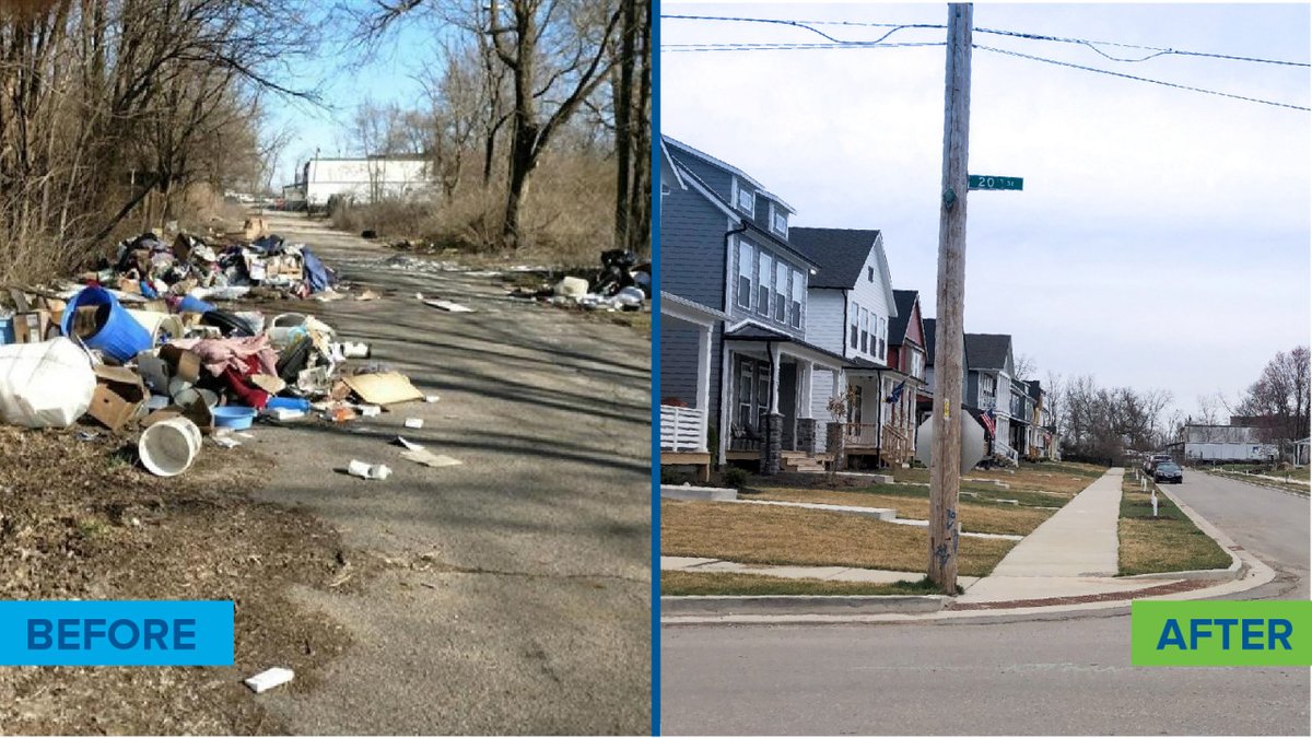 intendindiana's tweet photo. Check out the difference in this Monon16 area! Three years ago this block was mostly vacant and a frequent site for dumping. Today it's part of a blossoming mixed-income neighborhood. #BuildingTheVision https://t.co/iYRMqhIQeP