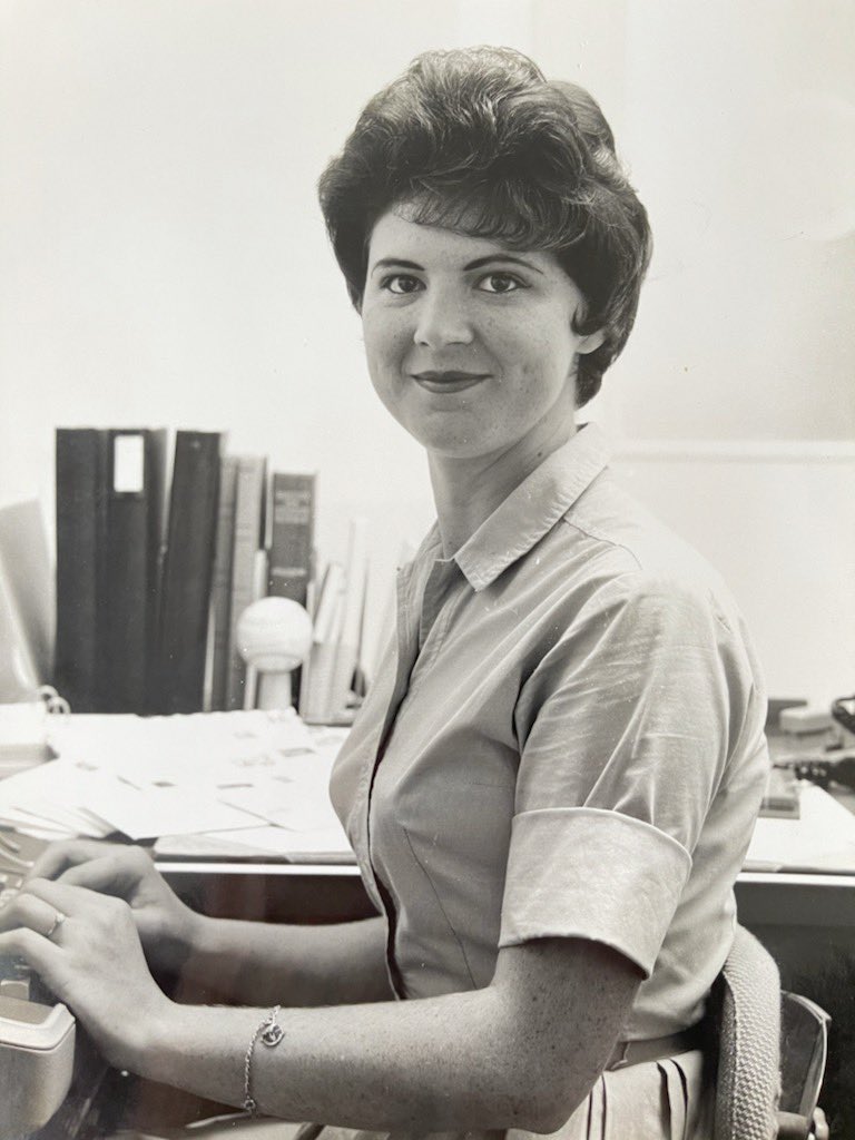 Xtina_Korp's tweet photo. Mildred “Millie” McElya was a secretary at @NASA to the #Mercury7 astronauts starting in 1961.  John Glenn called her Millie and the nickname stuck. She eventually became Alan Shepard’s secretary when he became Chief Astronaut at @NASA_Johnson. #WomensHistoryMonth #LookuptoHER https://t.co/aVinBvEsek