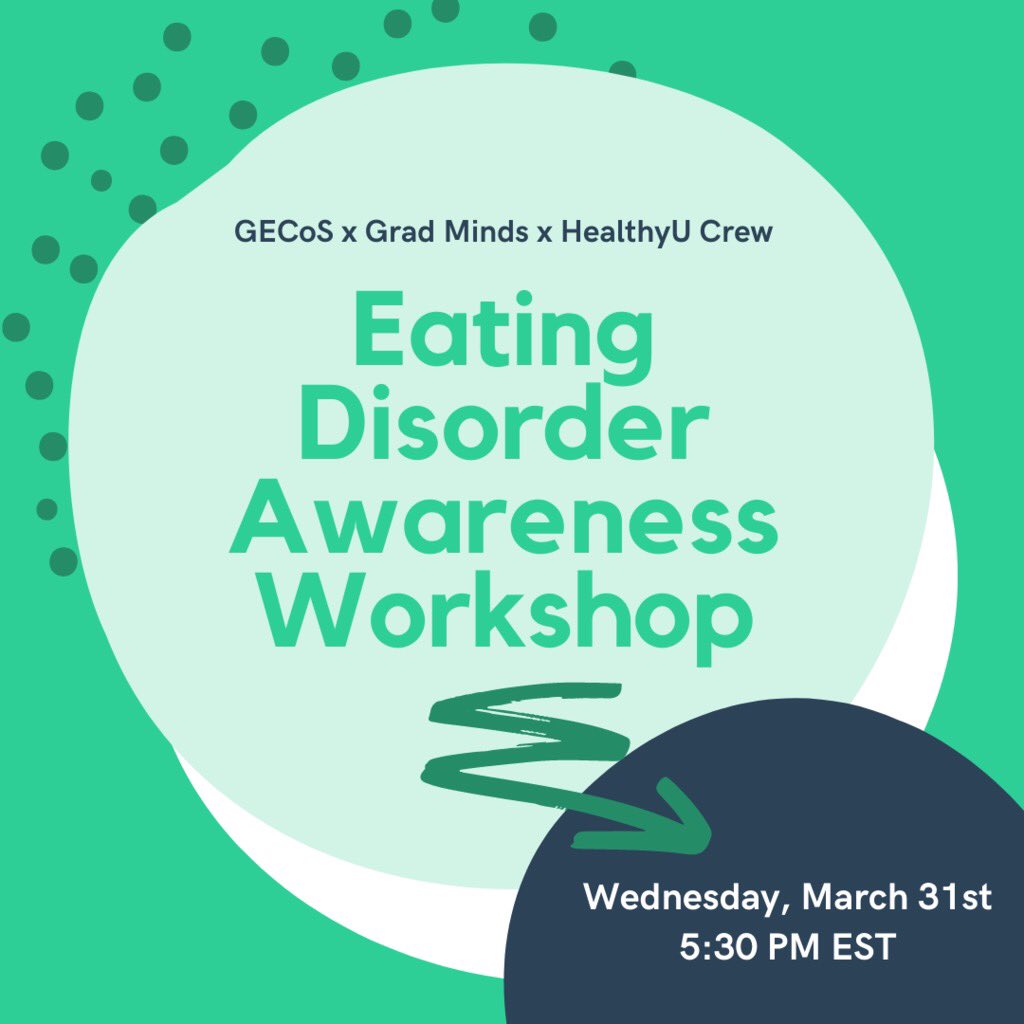 GECoS UofT (@gecos_uoft) on Twitter photo Our workshop with <a href="/theNEDIC/">National Eating Disorder Information Centre</a> and <a href="/grad_minds/">Grad Minds @ UofT</a> starts at 5:30pm EST! ⏰
Register online: forms.gle/7twnUpLEXy2bnP… Our workshop with <a href="/theNEDIC/">National Eating Disorder Information Centre</a> and <a href="/grad_minds/">Grad Minds @ UofT</a> starts at 5:30pm EST! ⏰
Register online: forms.gle/7twnUpLEXy2bnP…