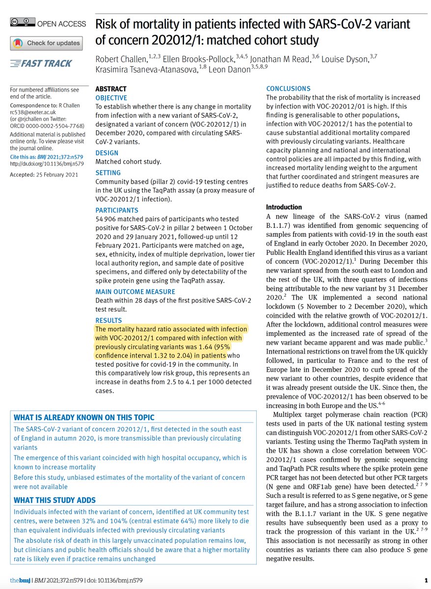 Eric Topol With 4 Independent Analyses And Progression Of B 1 1 7 Dominance In The Us It S Time To Acknowledge Its 60 Higher Lethality 1 61 1 64 1 67 1 59 T Co Zc9uk55pik T Co Hhmchxf1km T Co Abwko9k1ga
