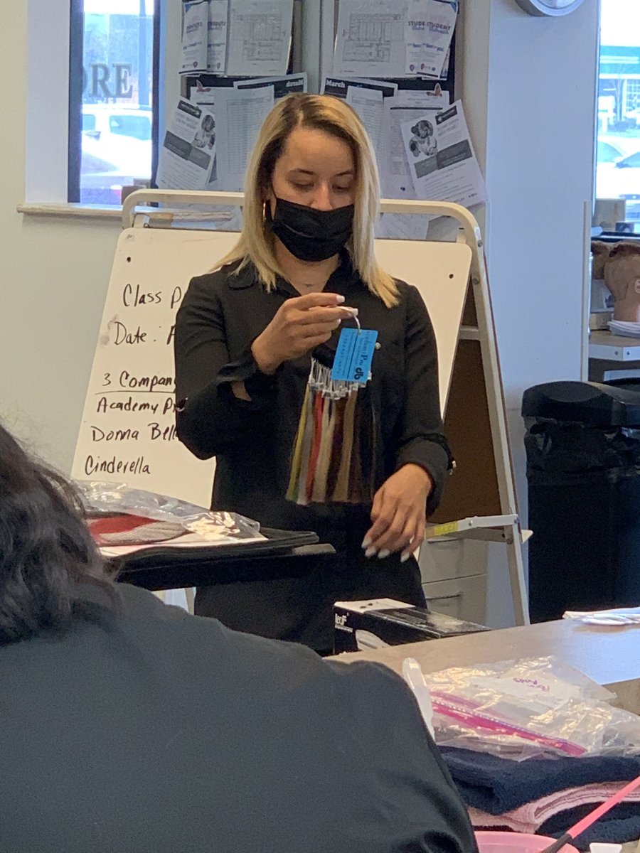 ShoreBeautyEHT's tweet photo. Ms. Wanda from Academy Pro Hair Extensions was in today for a live demo with our seniors.  

#hair #hairextensions #cosmetology #barbering https://t.co/OHqMPrVl3n