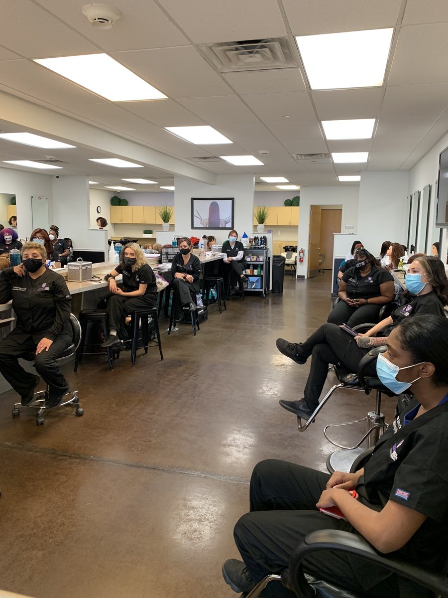 ShoreBeautyEHT's tweet photo. Ms. Wanda from Academy Pro Hair Extensions was in today for a live demo with our seniors.  

#hair #hairextensions #cosmetology #barbering https://t.co/OHqMPrVl3n