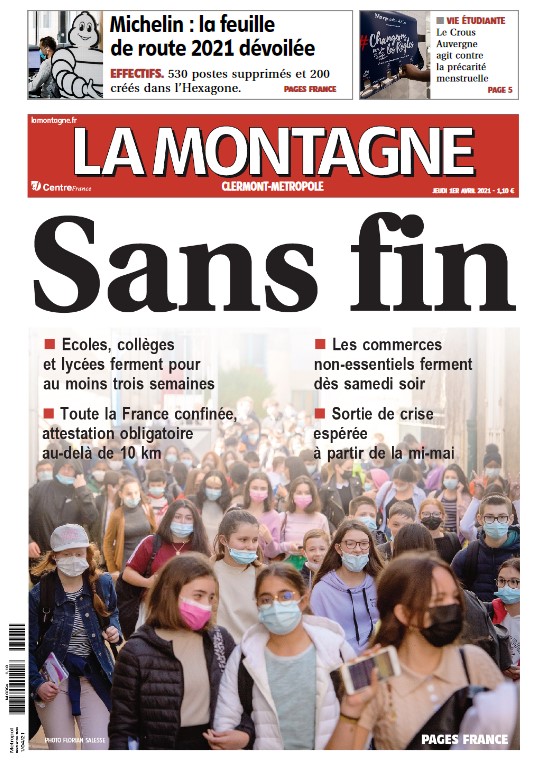 sandrinthomas's tweet photo. À la une de @lamontagne_fr ce jeudi 1er avril ⤵️ https://t.co/wG412pz1Vx