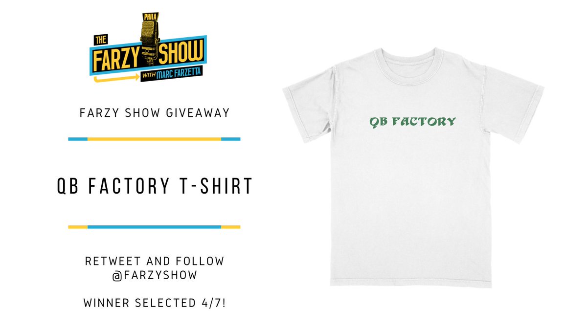 🚨QB FACTORY #FREE #GIVEAWAY ALERT🚨

For your chance to win this <a href="/FarzyShow/">The Farzy Show with Marc Farzetta</a> original QB FACTORY t-shirt, all you have to do is:

1) Retweet
2) Follow us

To purchase a limited run QB Factory shirt ➡️ shop.farzyshow.com/products/qb-fa…