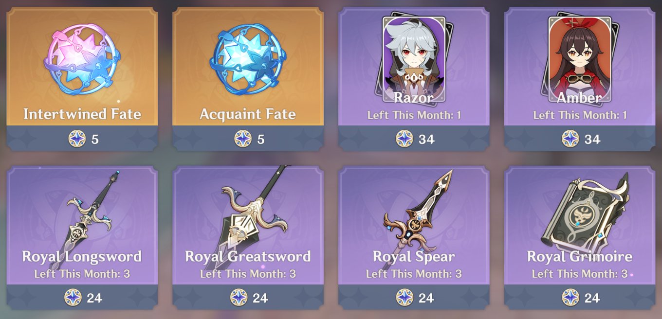 Zeniet Paimon Bargain April 21 Razor Amber Royal Weapon Series T Co Buutsietf2 Twitter