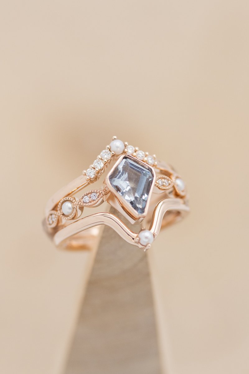 StagHeadDesigns's tweet photo. Introducing "Bianca", a 14K rose gold and aquamarine engagement ring with pearl and diamond accents!
"Bianca" ring link: https://t.co/6k7qDmOMdC
#stagheaddesigns #engagementring #aquamarine #wedding https://t.co/U7pTqaQGKA