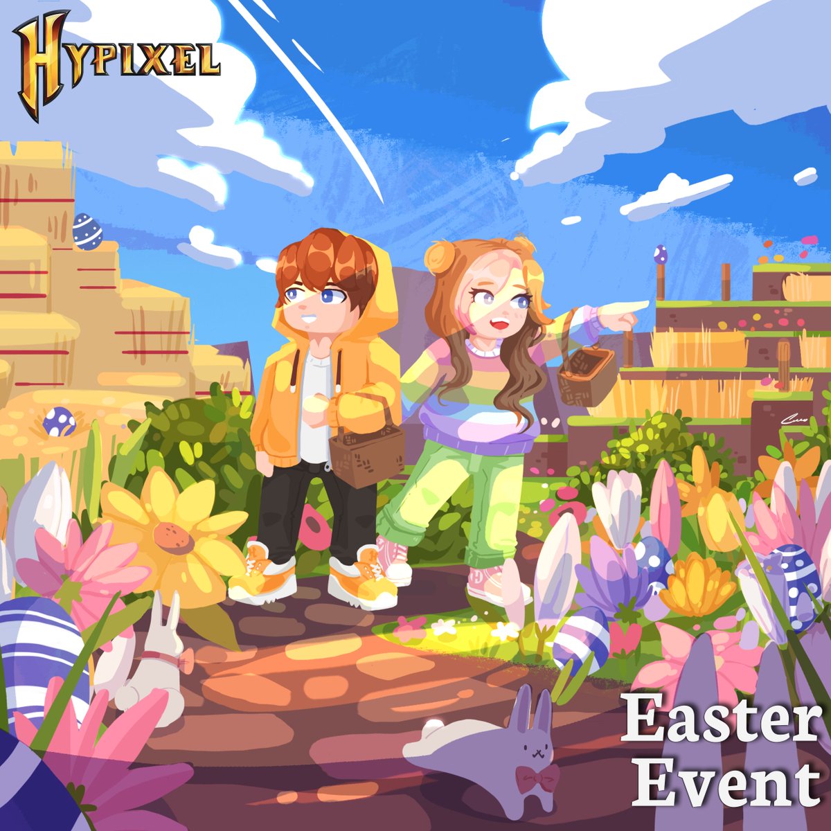 HypixelNetwork's tweet photo. The Hypixel Easter Event has hopped off! Join us in some egg-cellent games of Easter Sim or on the new Easter themed maps in SkyWars, Bed Wars, and Murder Mystery!

Read more about the event here > https://t.co/RfPcWSqBkX https://t.co/T5Ko24nKlo