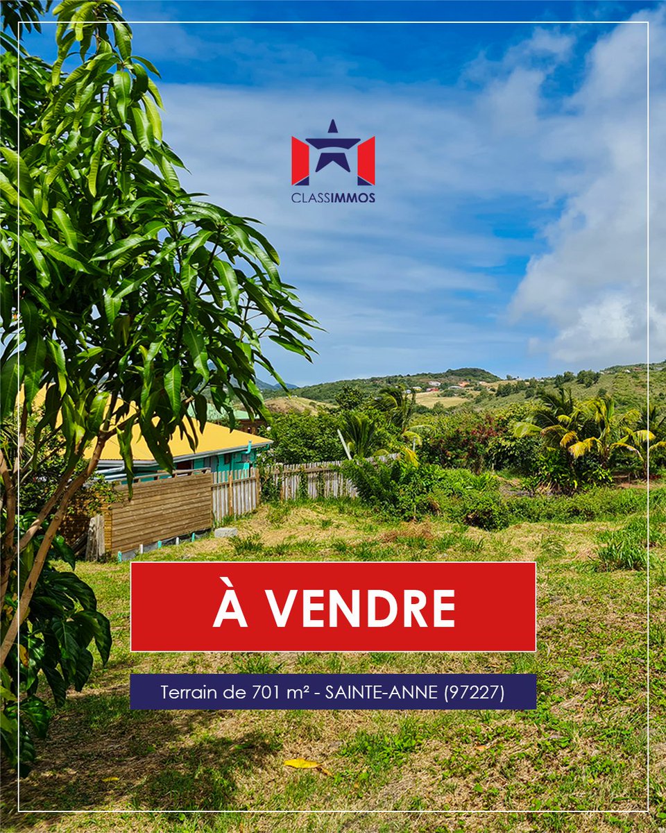 ClassImmos_M's tweet photo. #Vente 🏞️ Terrain de 701 m² à 📍 SAINTE-ANNE (97227)
https://t.co/xRxGRXf5TK
.
#classimmos #immobilier #martinique #sainteanne #westindies #avendre #forsale #realestate #realestateagent #investment #investir #appartement #home #agentimmobilier #immo #paradiseisland #ilovemyjob https://t.co/096QLHk6aB