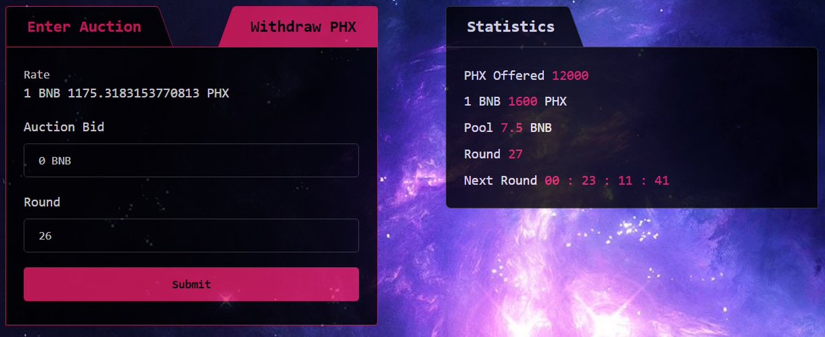 Phaser_BSC's tweet photo. Another day, Another #PhaserPhamily #auction!

$PHX being auctioned off every day at https://t.co/dXVrGq2gM9

Join us today for #Round27!
Already filling up fast!

#BNBprinter collects $BNB #dividends from our $PHX auctions for our lovely #LP #stakers. 🤑👀👇 https://t.co/0MN2BeXwBx