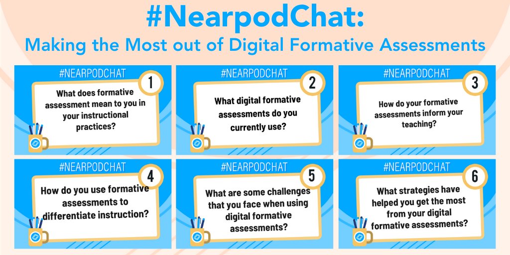 nearpod's tweet photo. 🎉 Join us for the #NearpodChat TONIGHT! 🎉

💙 Topic: Making the Most Out of Digital Formative Assessments
⏰ Time: 8 pm ET
📆 Date: March 31st 
👩🏾‍💻 Host: @DanaeAcker 

Retweet if you're excited to join us! 🌟 https://t.co/25PCgGkDZK