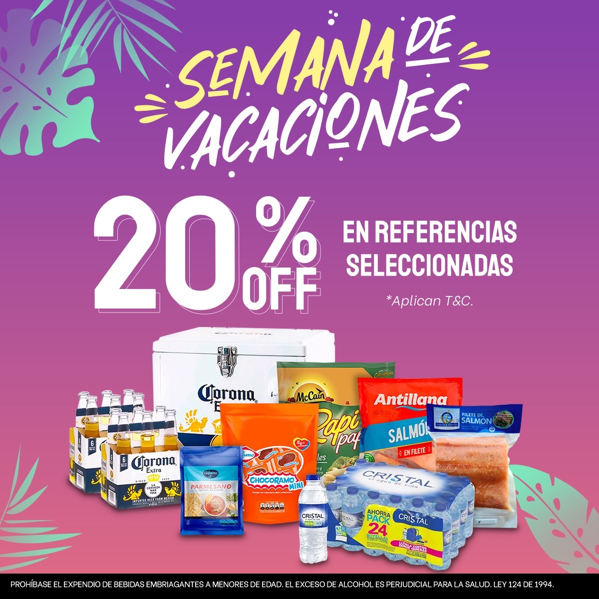 MerqueoCol's tweet image. ¡En tu semana de vacaciones no dejas de ahorrar👏! Salud por eso y por los días de descanso🍻
Aprovecha el 20% OFF 🛒en referencias seleccionadas para celebrar que las vacaciones están de vuelta 🥳 Descarga la app o pide en línea 📲