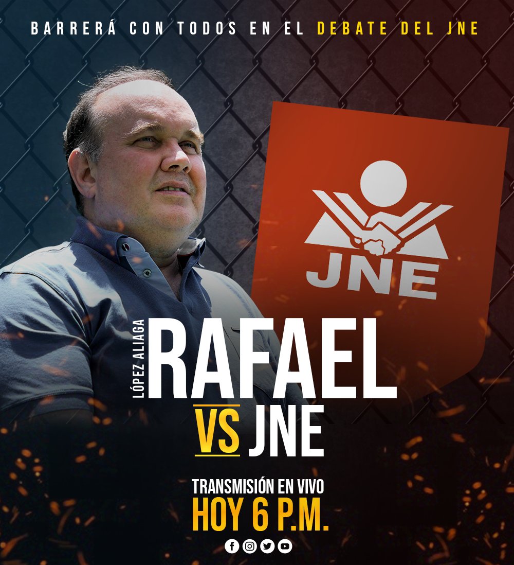 rlopezaliaga1's tweet photo. Dado a los diversos ataques y los conflictos de intereses en contra mía aun así iré al debate por respeto al pueblo peruano, quien merece conocer nuestras propuestas para el Perú.

#RafaelPresidente 
#RafaelEnPrimeraVuelta 
#RafaelGanaDebate https://t.co/IQyXgqxh8X