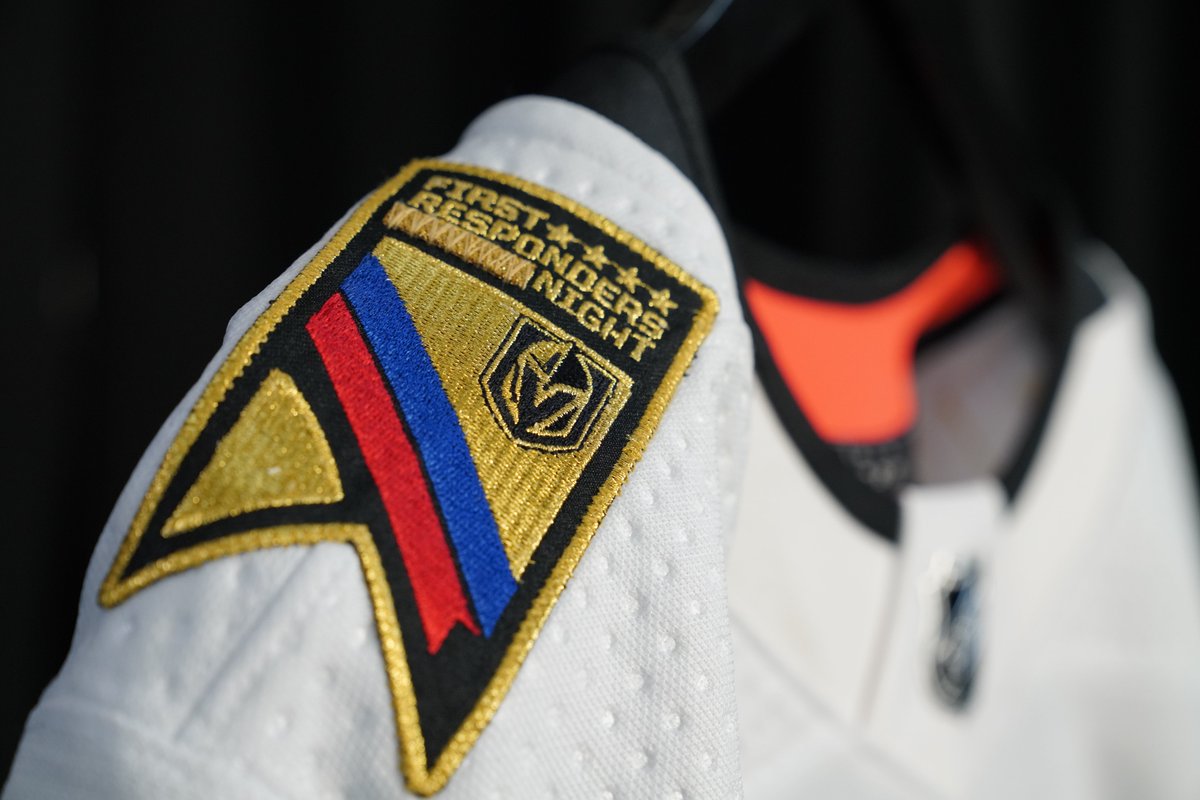 GoldenKnights's tweet image. okay now these warmup jerseys are BEAUTIFUL😍

we'll be wearing them in warmups to salute our first responders and then auctioning them off for the VGK Foundation!

bid on them by texting Responder to 76278 or clicking right there 👉 Responder.givesmart.com