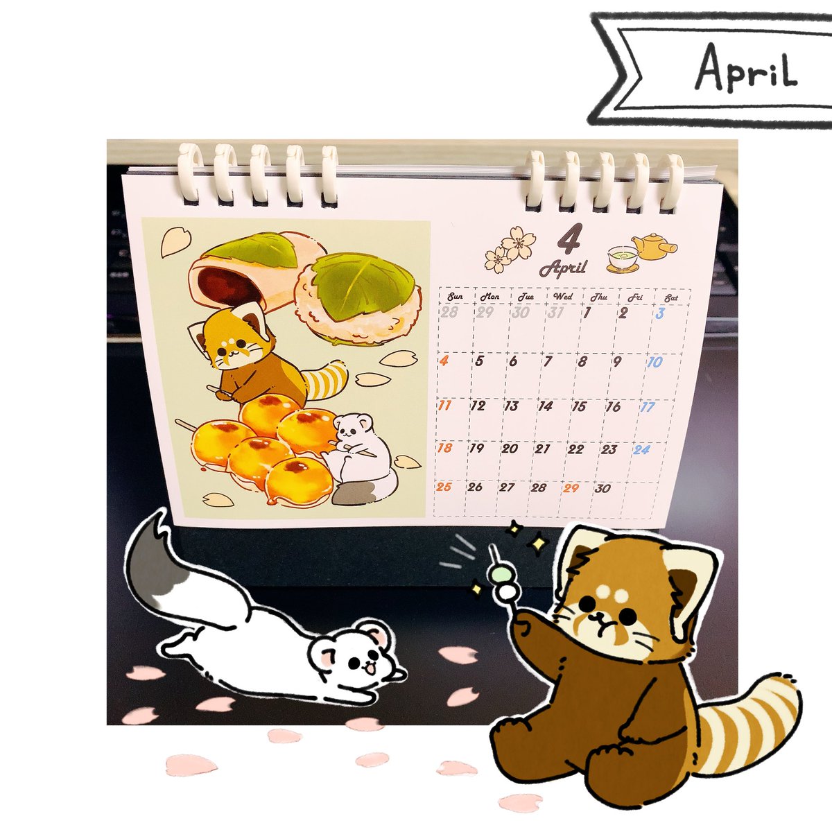 カレンダーめくった!!4月ッッ🍡🌸 