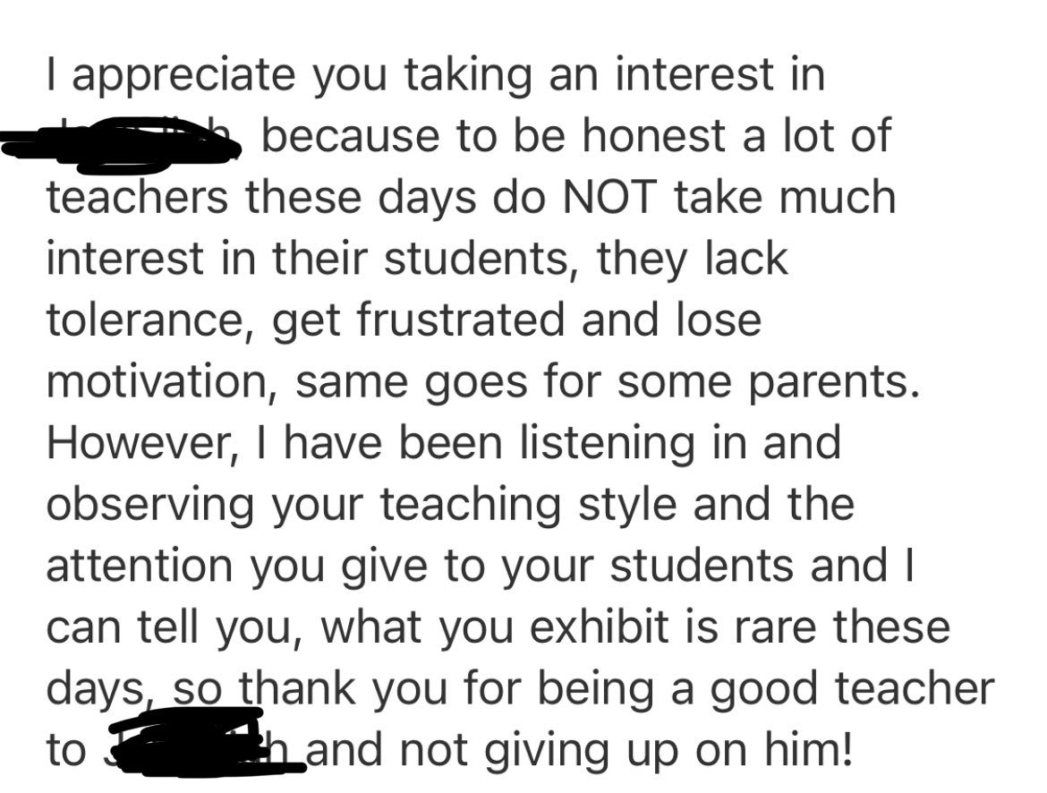 Just received this email tonight and this is my motivation for this school year. Very humbling. <a href="/DolsonPS/">Dolson Public School</a>