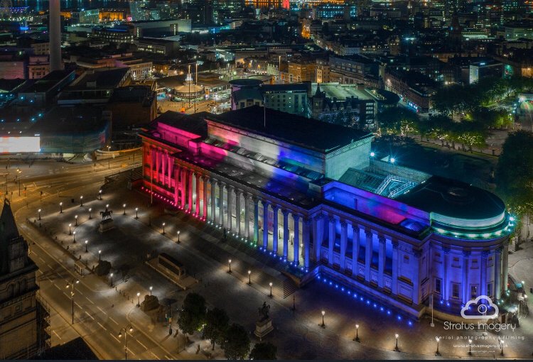 lpoolcouncil's tweet photo. Tonight we are lighting up our buildings - including @SGHLpool - to mark Transgender Day of Visibility, showing support for our transgender residents.

#TDOV https://t.co/krRm6twtZp