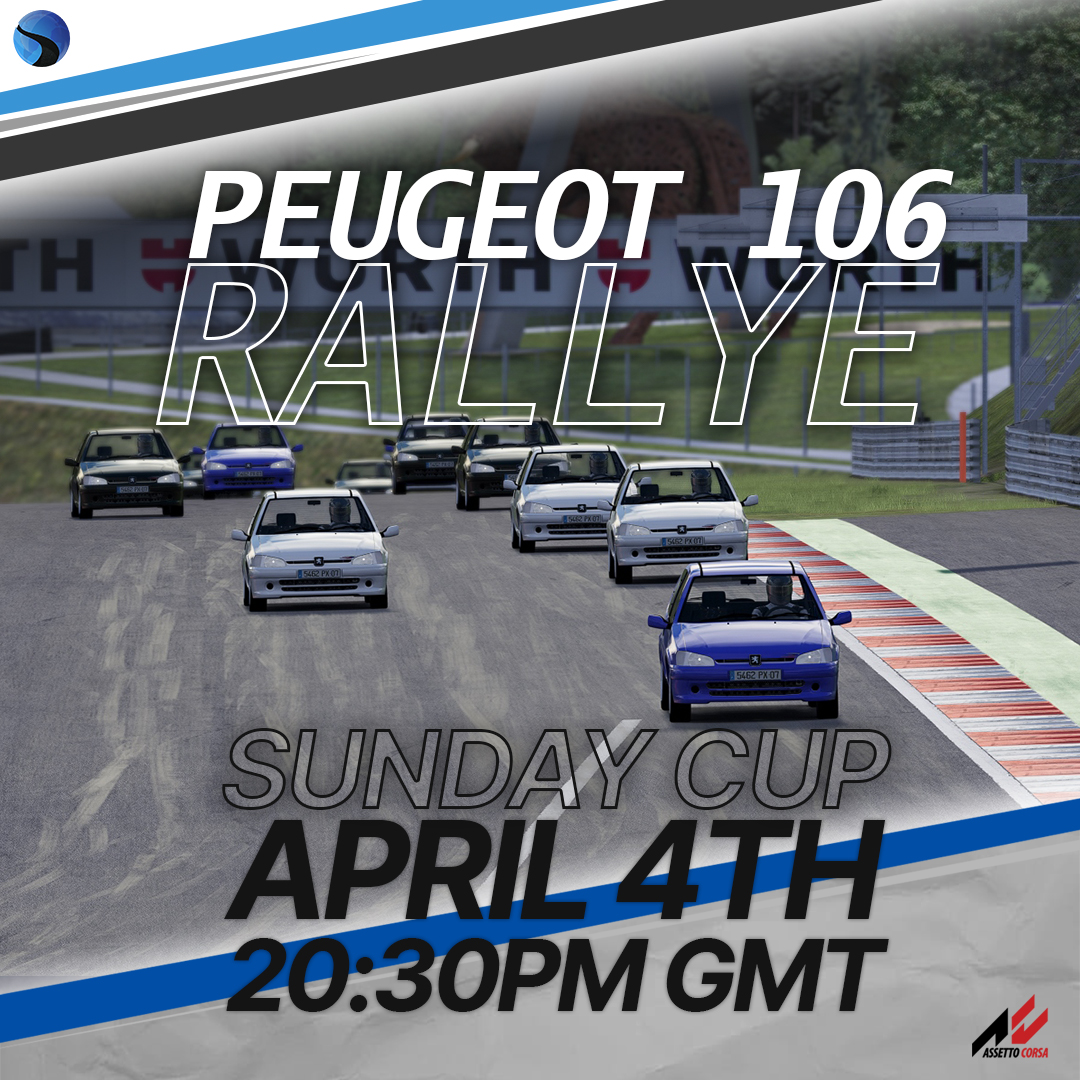 WSRracing's tweet photo. Begin your weekend on Friday in the NGMT Series at @Kyalami_Circuit  on @rFactor2 and take part in our relaxed Sunday Peugeot 106 Rallye on the Southern Loop of the Red Bull Ring on @AC_assettocorsa 

Join our discord to learn more.

https://t.co/vXgVkbiZut

#simracing #rf2 #ac https://t.co/qIPlPMnSoE