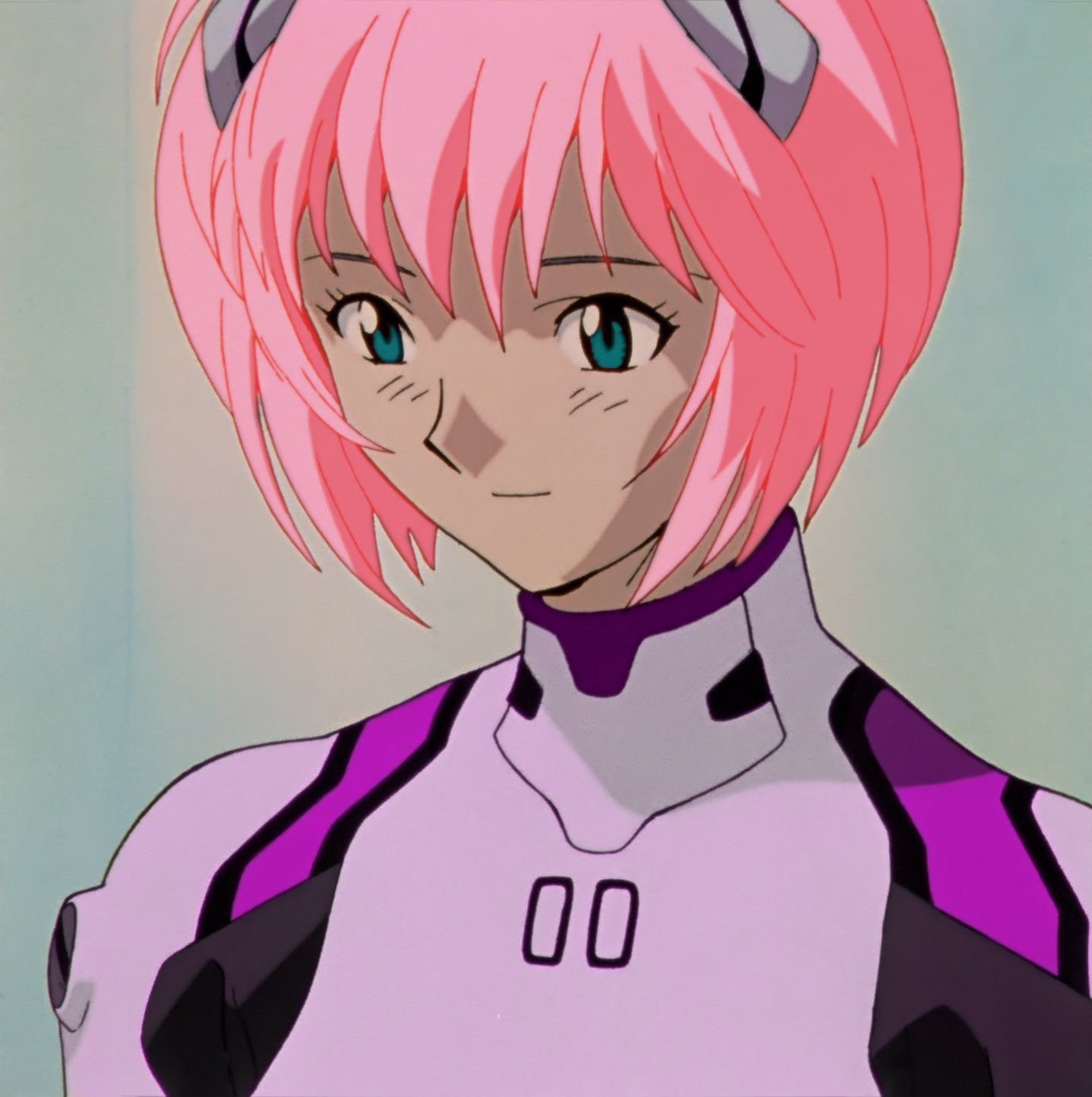 Image of Rei Ayanami pink hair anime girl