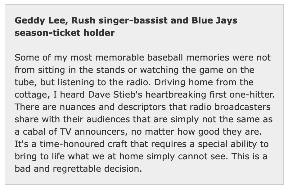 Geddy Lee gets it right again.