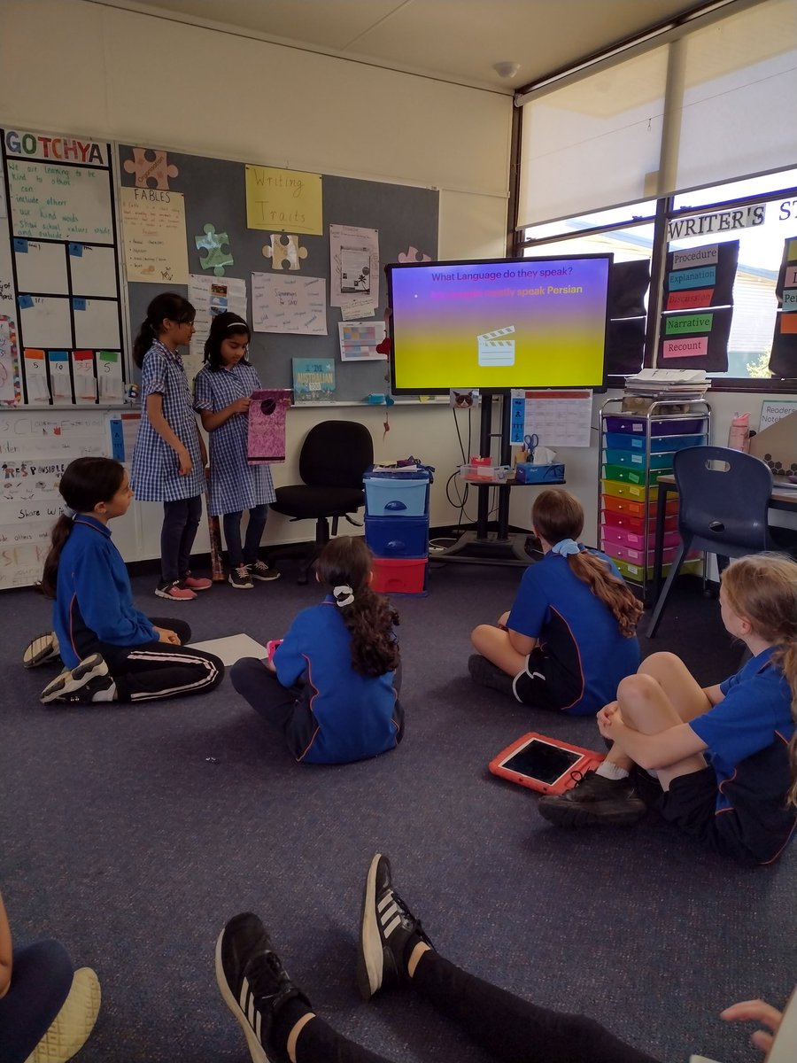 MissB_ACPS's tweet photo. 5E presenting their cultural research projects to the class for CBL. @AitkenCreekPS https://t.co/JcoQj9KXtE