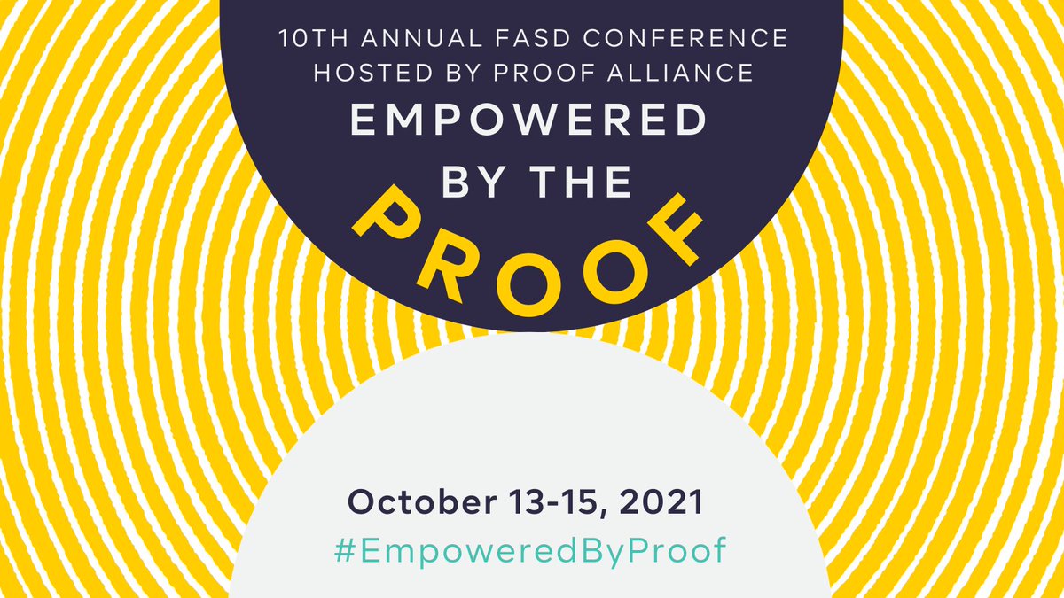 Proof_Alliance's tweet photo. SAVE THE DATE! 📅 ProofCON 2021: Empowered by the Proof held by Proof Alliance is scheduled for October 13-15, 2021.
More details to come!
#EmpoweredByProof #FASD #ProofCON #Conference #StopTheStigma #MomsSpeakTheTruth #ProfessionalConference #FetalAlcoholSpectrumDisorders https://t.co/qIcQYqXgsN