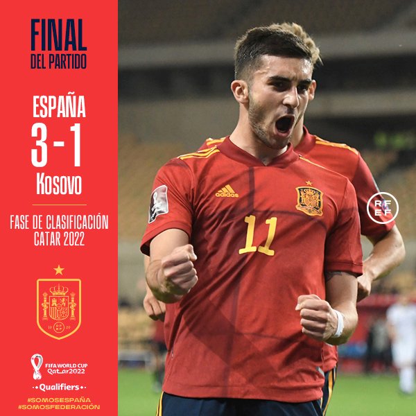 Skor akhir Spanyol 3-1 Kosovo