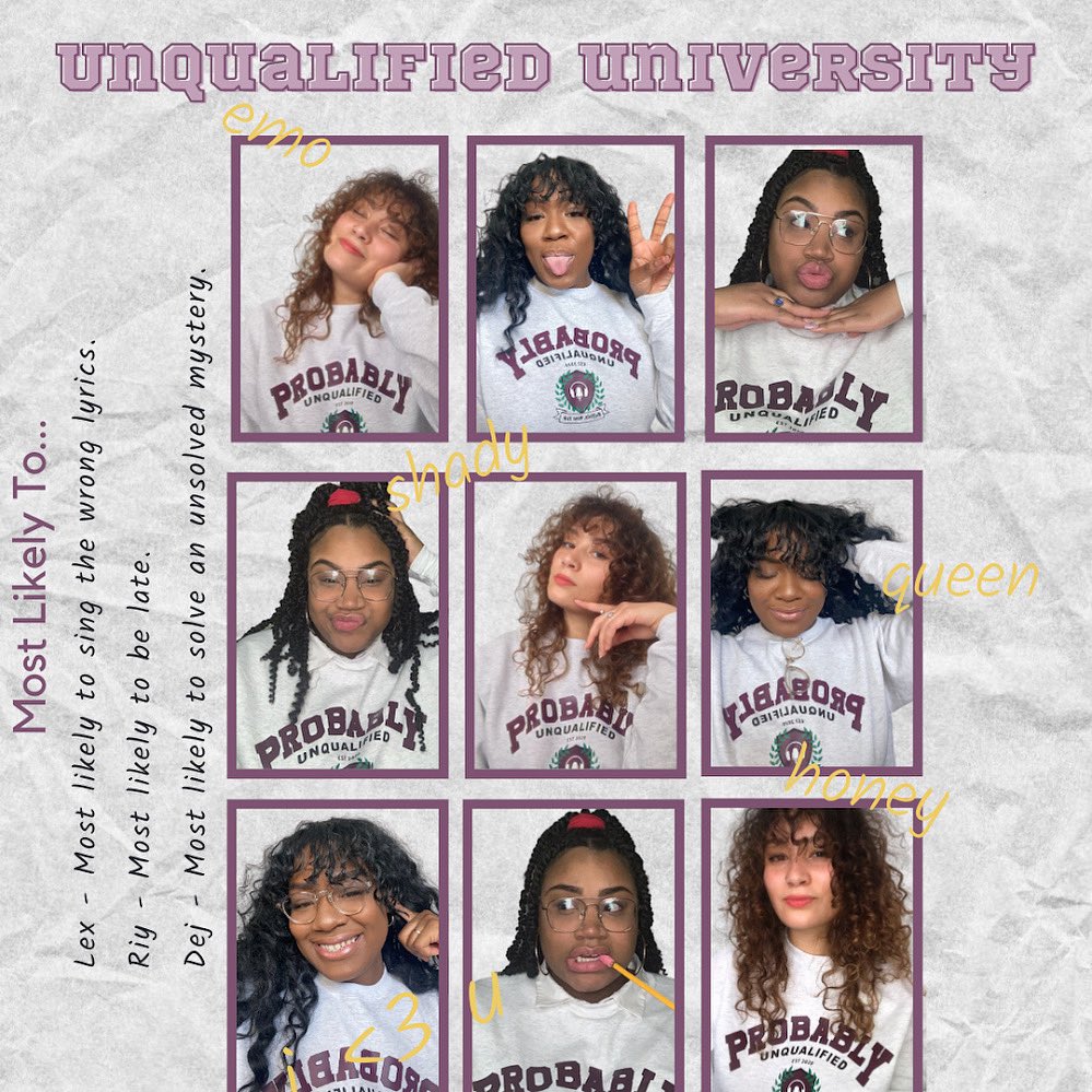 probunqualified's tweet photo. Why spend thousands of dollars on tuition and even more money on college gear when you can rep our fake uni instead to show off your great taste in podcasts?! 

Major: COMEDY, POP CULTURE &amp; EMBARRASSING OURSELVES 💋 https://t.co/p2I9BvIHv0