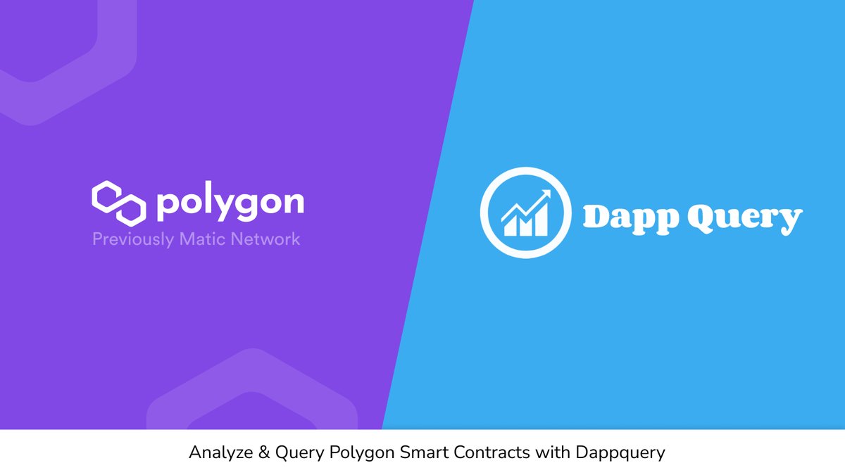 📢 <a href="/teamdappquery/">Dappquery</a>  now supports the Polygon PoS chain on their platform for smart contract analytics!

👨‍💻 Developers on Polygon can connect their smart contracts, browse schemas, run SQL queries and create awesome visualisations.

🔗 Learn more: bit.ly/31C9Vlv