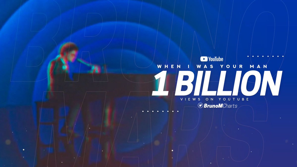 BrunoMarsAccess's tweet photo. "When I Was Your Man" music video surpassed 1 BILLION views on Youtube. 

This is @BrunoMars's 7th music video achieve this. https://t.co/rTrmbDvMvA