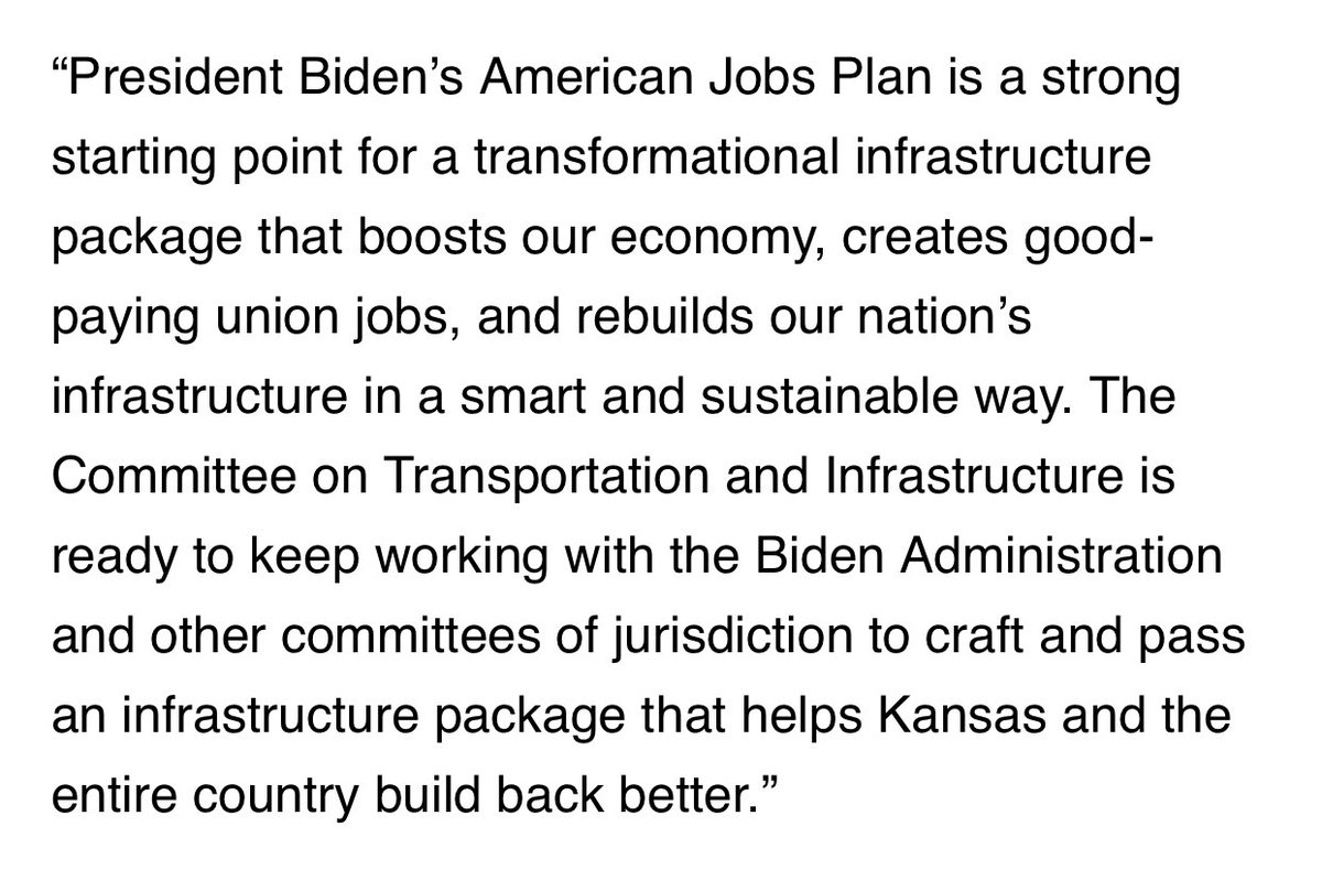 KCMikeMahoney's tweet photo. Kansas Democrat Sharice David’s statement supporting the Biden infrastructure plan that came out today. She’s Vice Chair of House Infra. Cmte. Mo GOPer Sam Graves is the ranking Republican #SahruceDavids #SamGraves #Bideninfrastructure #KMBC https://t.co/crHNLZfnyi