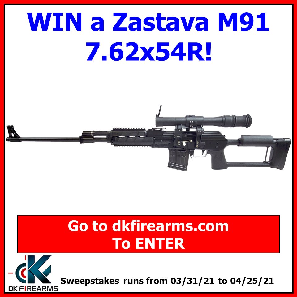 DkFirearms's tweet photo. New Gun Giveaway at DK Firearms! 

WIN Zastava Arms M91 Rifle 7.62x54R

https://t.co/2qnqfEWf2v

#gungiveaway https://t.co/M8oswxrz6G