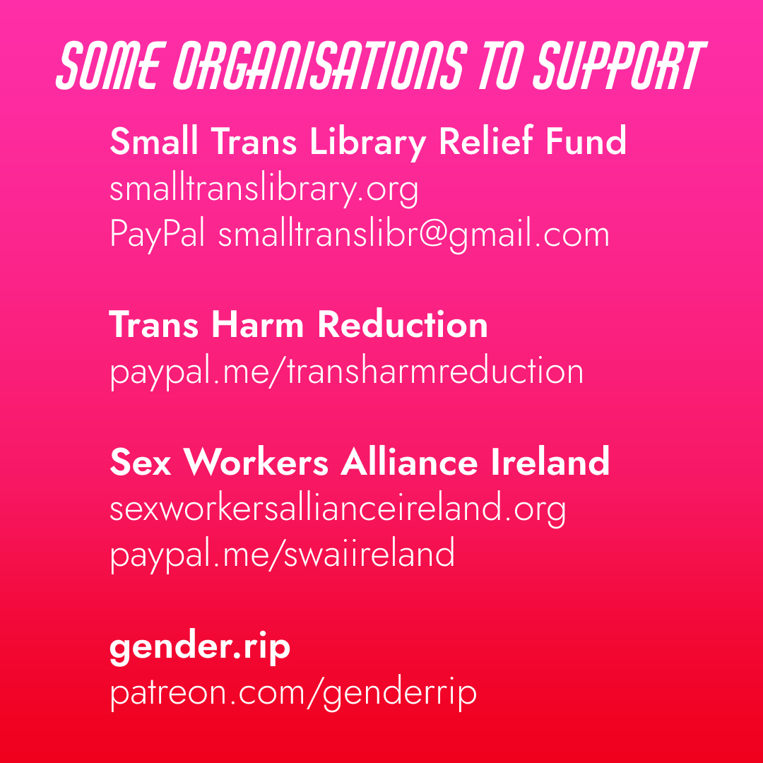 Here's some smaller Irish organisations to support this TDOV 🏳️‍⚧️⚧️
