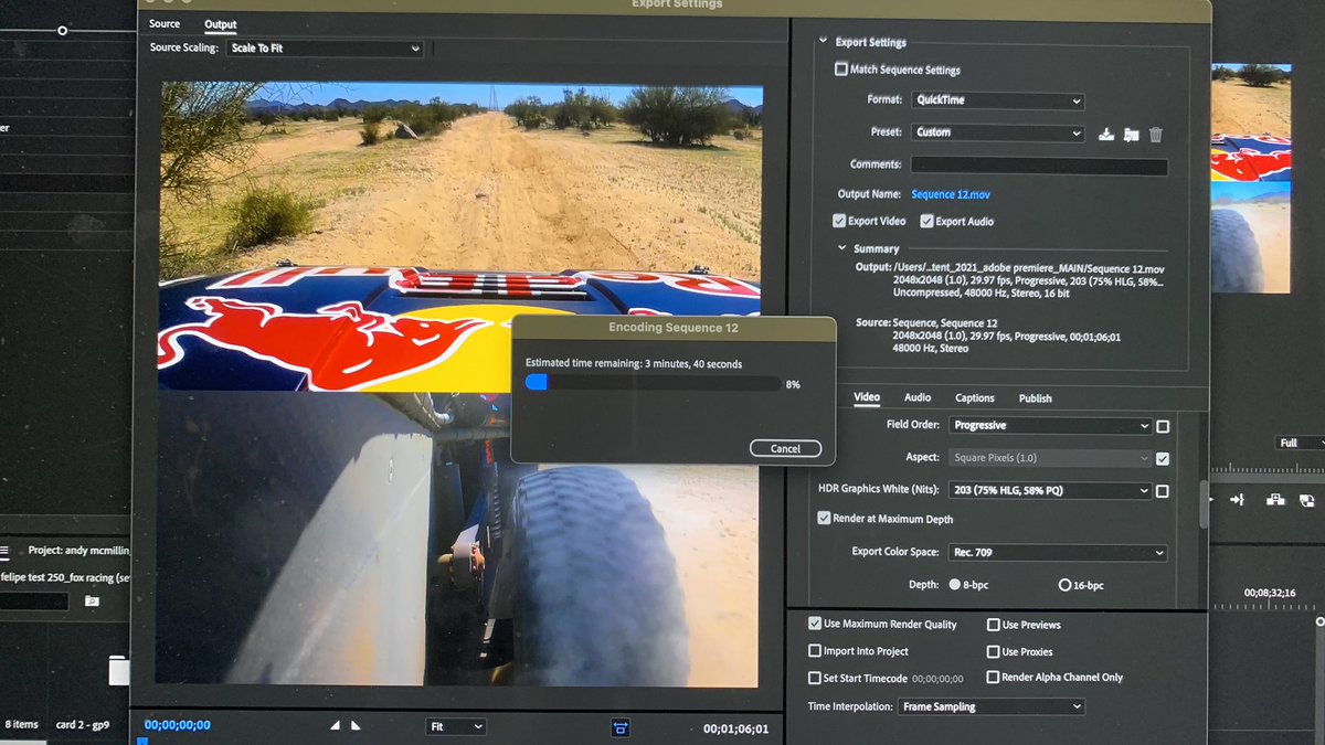 ronjames_rj's tweet photo. Learned something about exporting #goprohero9 footage in #AdobePremiere https://t.co/IPp61QW3Hu