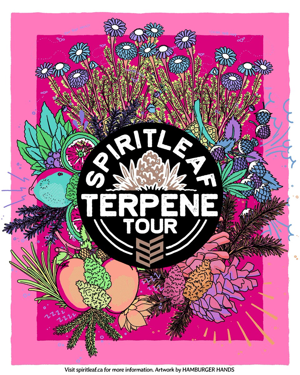 SpiritleafCA's tweet photo. Take the Terpene Tour…with #Spiritleaf, coming soon to The LEAF! #TerpeneTour #Terphead #TerpEnthusiast #CraftGrowers #ElevatedLifestyle #LearningEveryday #WellnessWarriors #Aromatherapy #Plantbased https://t.co/Ge0v9qkHco