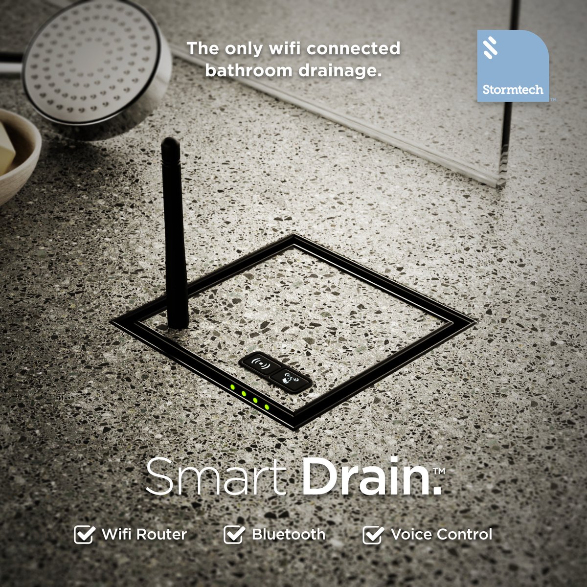 stormtechdrains's tweet photo. We’ve teamed up with Australia’s leading Wifi &amp; Bluetooth providers to bring you the Smart Drain “Bathroom drains with USB and Wifi just makes sense" visit our website for more details https://t.co/xQtRHEGRCN https://t.co/kiEjQwbUFB
