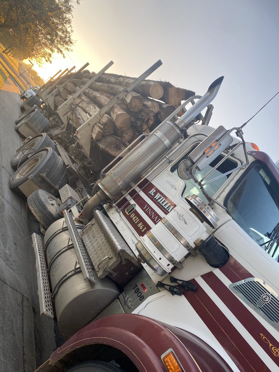 Heading out of the hotel in Bairnsdale and who do I see? Brian eating breakfast next to a full load.  It’s a 7 hr haul out of our Corryong salvage. Lovely to see you Brian (even tho you’re camera shy!)