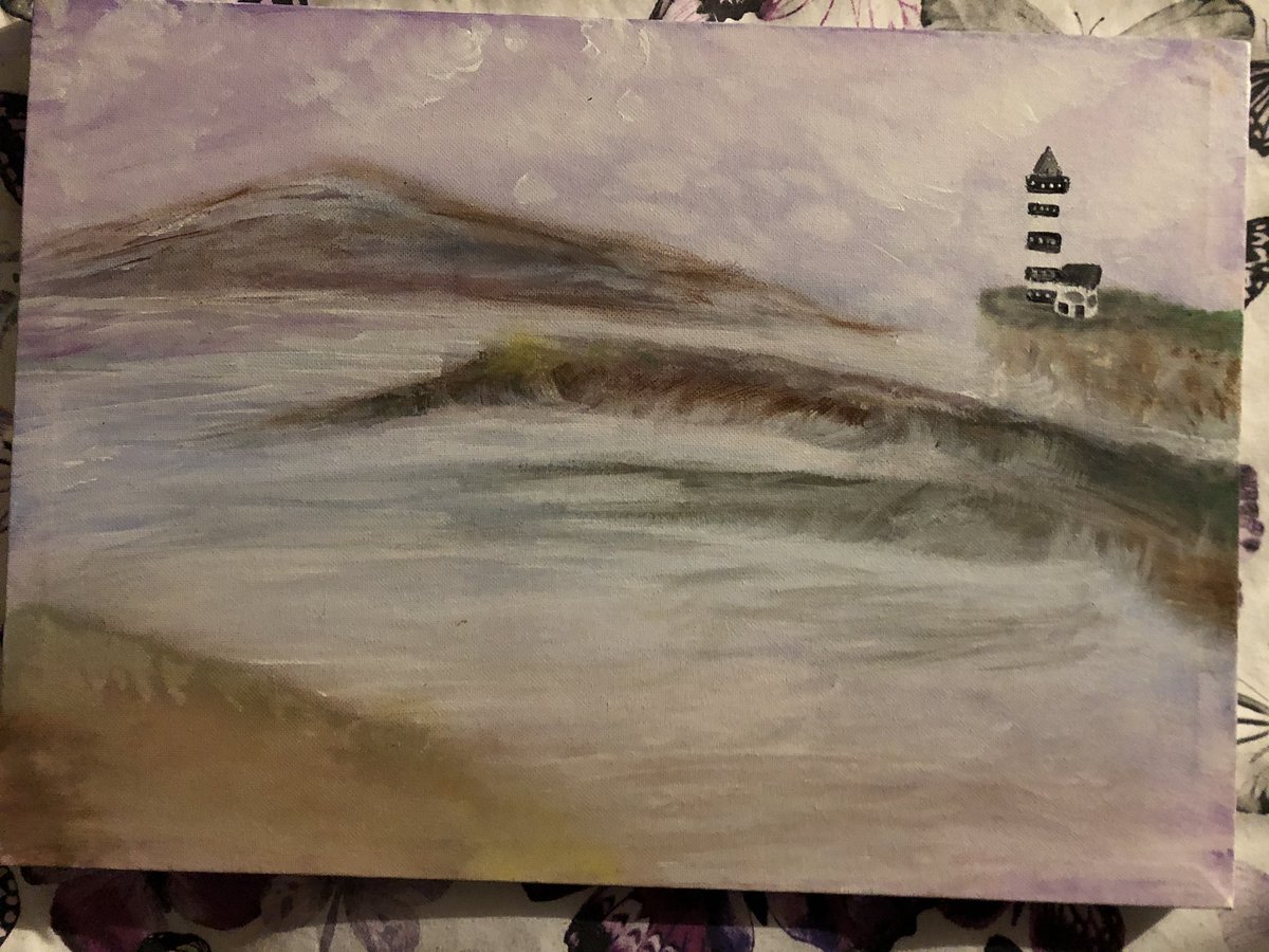 JoanneLong87's tweet photo. #scenery #acrylicpainting #Lighthouse learning new techniques with canvas and acrylic https://t.co/fLlUxZ4MQp