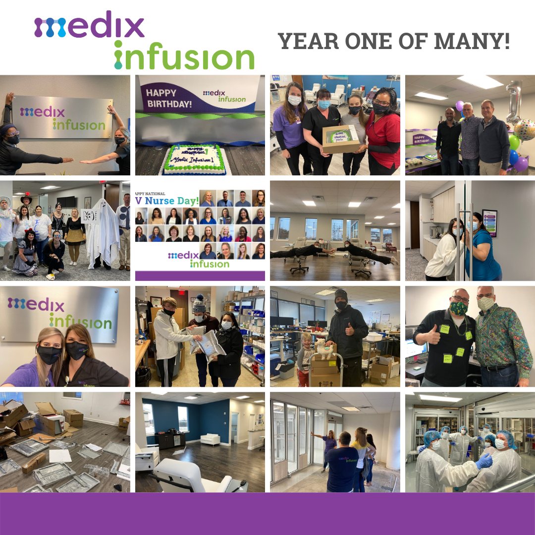 MedixInfusion's tweet photo. Today we celebrate year one as Medix Infusion! We couldn’t be prouder of Team Medix and the care we provided patients during a year like none other. Through the many ups and downs, we supported one another and found time to have a little fun. #DFW #CorpusChristi #Tomball #KCMO https://t.co/RaPqzTTr9j