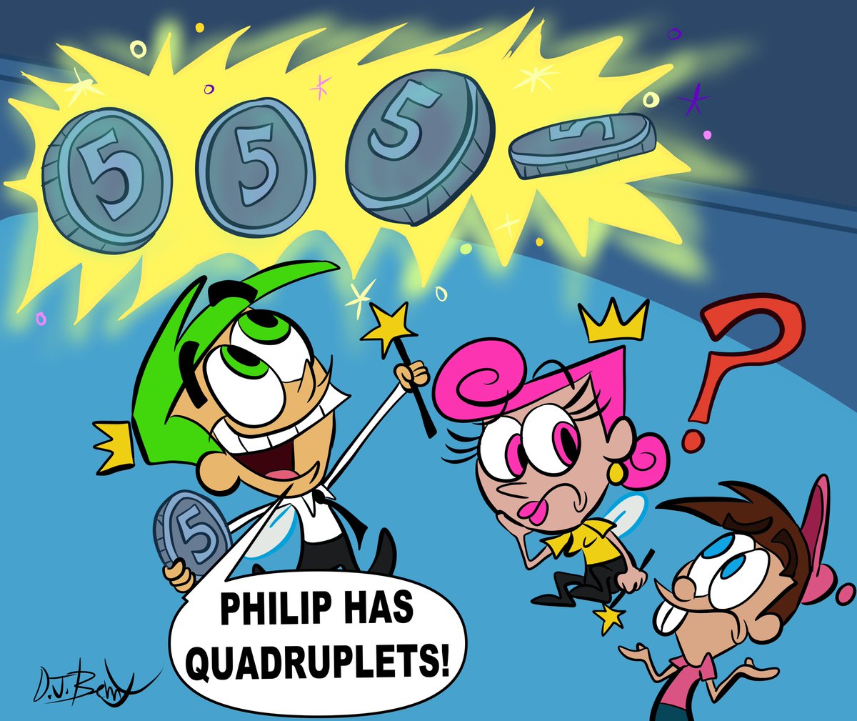 dj_berry11's tweet photo. Sorry I didn't tweet this on the day of, but here's my 20th anniversary wish to one of my longtime favorites, #TheFairlyOddParents. If you remember about Cosmo's nickel Philip, you've earned yourself a veteran's discount!
#FOP20 #Fanart #CLIPSTUDIOPAINT https://t.co/gZyZKiM9IW