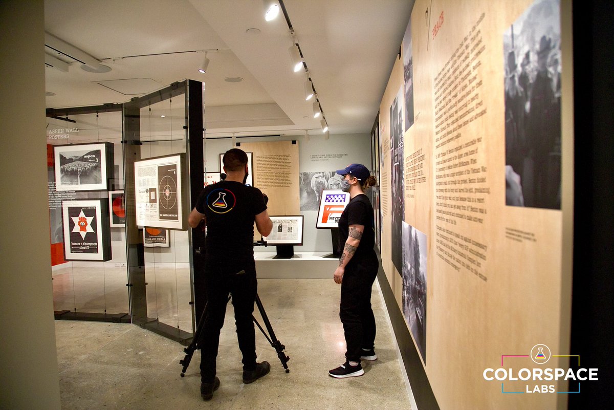 ColorspaceLabs's tweet image. Last week our team took a trip out of Philly (what!?) to @PosterHouseNYC art museum to get video footage of their space, which included their two newest spring exhibits: Julius Klinger &amp;amp; Freak Power, front of house gift shop, and coffee cafe! Check it posterhouse.org !📽️