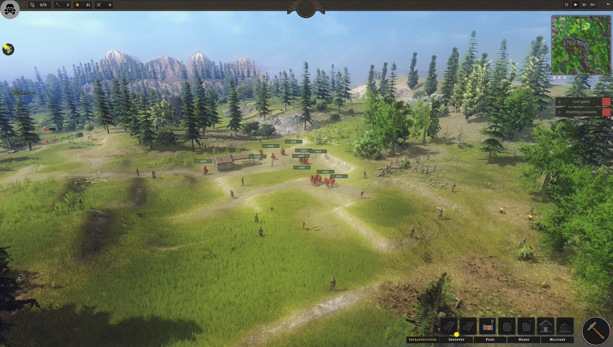 LordsPeasants's tweet photo. End of a two hour coop multiplayer game. Unfortunately, the robber knights won and our cities are long gone. Stay tuned, we made a lot of progress. #LordsAndPeasants #screenshotsaturday #indiegame #indiegames #unity3d #madewithunity #IndieGameDev #StrategyGame #medieval https://t.co/LT7UhrcXzw