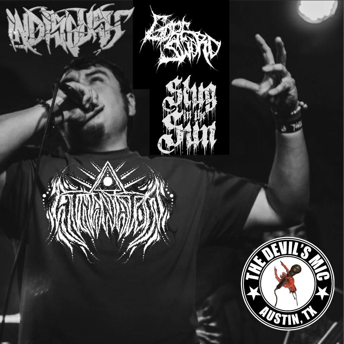 thedevilsmic's tweet photo. THIS SATURDAY we will be going LIVE with JUAN GARCIA, frontman for Athanatos, Indisgust, Slug In The Sun, and Gore Sword, around 2:15PM CST on our Facebook page! 
Y’all be sure to tune in! https://t.co/SoaoQCJ3wD