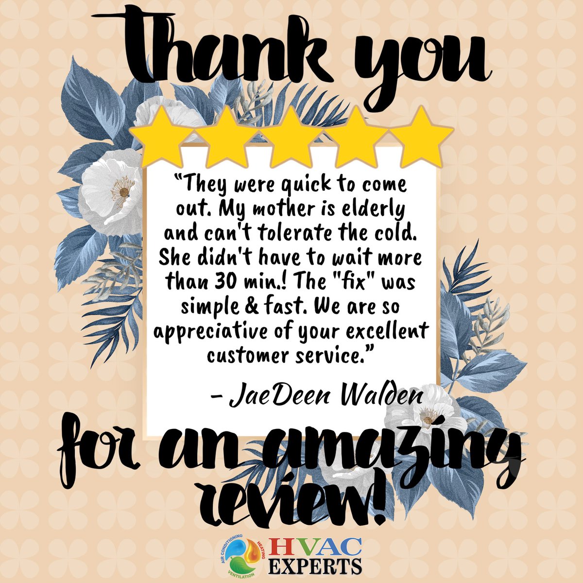 ExpertsHvac's tweet image. We are beyond grateful for all our customers! Our company wouldn’t be where it was without them and their fantastic reviews! 

Thank you so much for choosing HVAC Experts for all your furnace, ventilation, and AC needs!

Call HVAC Experts for help today!
(432)606-9787