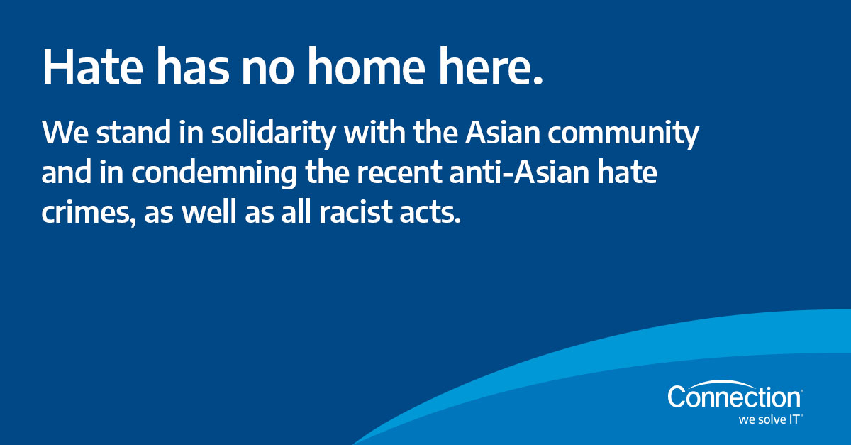 ConnectionIT's tweet photo. Hate, violence, and discrimination have no place in our society. Our hearts go out to the Asian community suffering from these terrible acts. We stand with you. #StopAsianHate #StopAAPIHate @StopAAPIHate https://t.co/tciAjlMHuZ