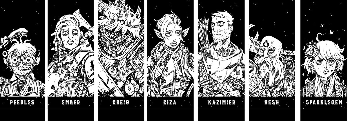 I still love these character tokens I did for a one shot. Each one was based on the fall out of choices made in my curse of strahd and out of the abyss campaigns.
