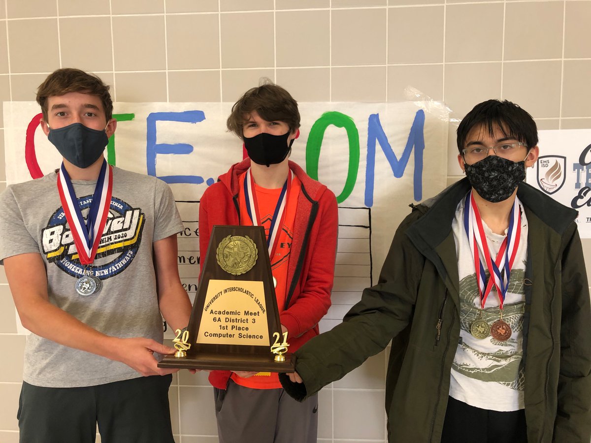 1st place in UIL Computer Science. <a href="/NikaDavis11/">Nika Davis</a> @bos_uil