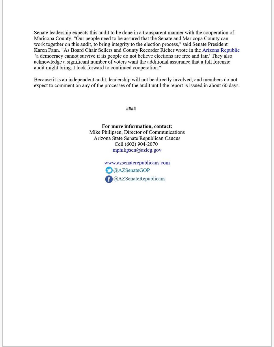 realJennaEllis's tweet image. 🚨BREAKING: Arizona Senate hires auditor to review 2020 election in Maricopa County #ElectionIntegrity