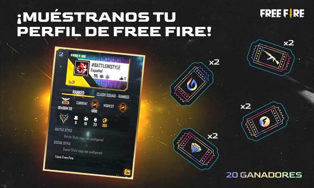 freefirelatino's tweet photo. ¡Nos despedimos de marzo a lo grande! 💥

Comparte en este tweet tu perfil de Free Fire y participa para ganar 2 Tickets de Oro Royale, 2 Tickets de Incubadora, 2 Tickets de Armas Royale y 2 Tickets de Diamante Royale 💎

¡Son 20 ganadores! 🤩 
No olvides dejar tu ID 📝 https://t.co/ZL82UcLapA